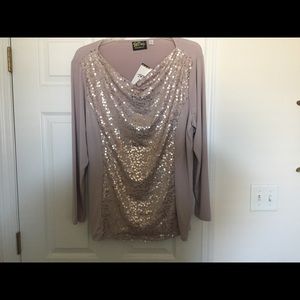 Bob Mackie Sequin Cocktail Blouse